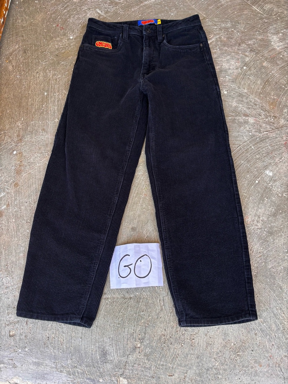 Empyre Black Corduroy Relaxed Fit Pants Size 28 (28x26)